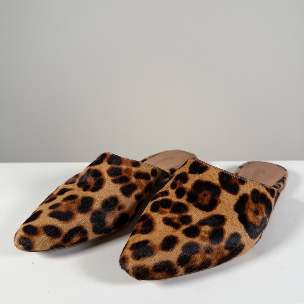 Women’s Madewell The Remi Mule in Leopard Calf Hair Size 6 MSRP $88